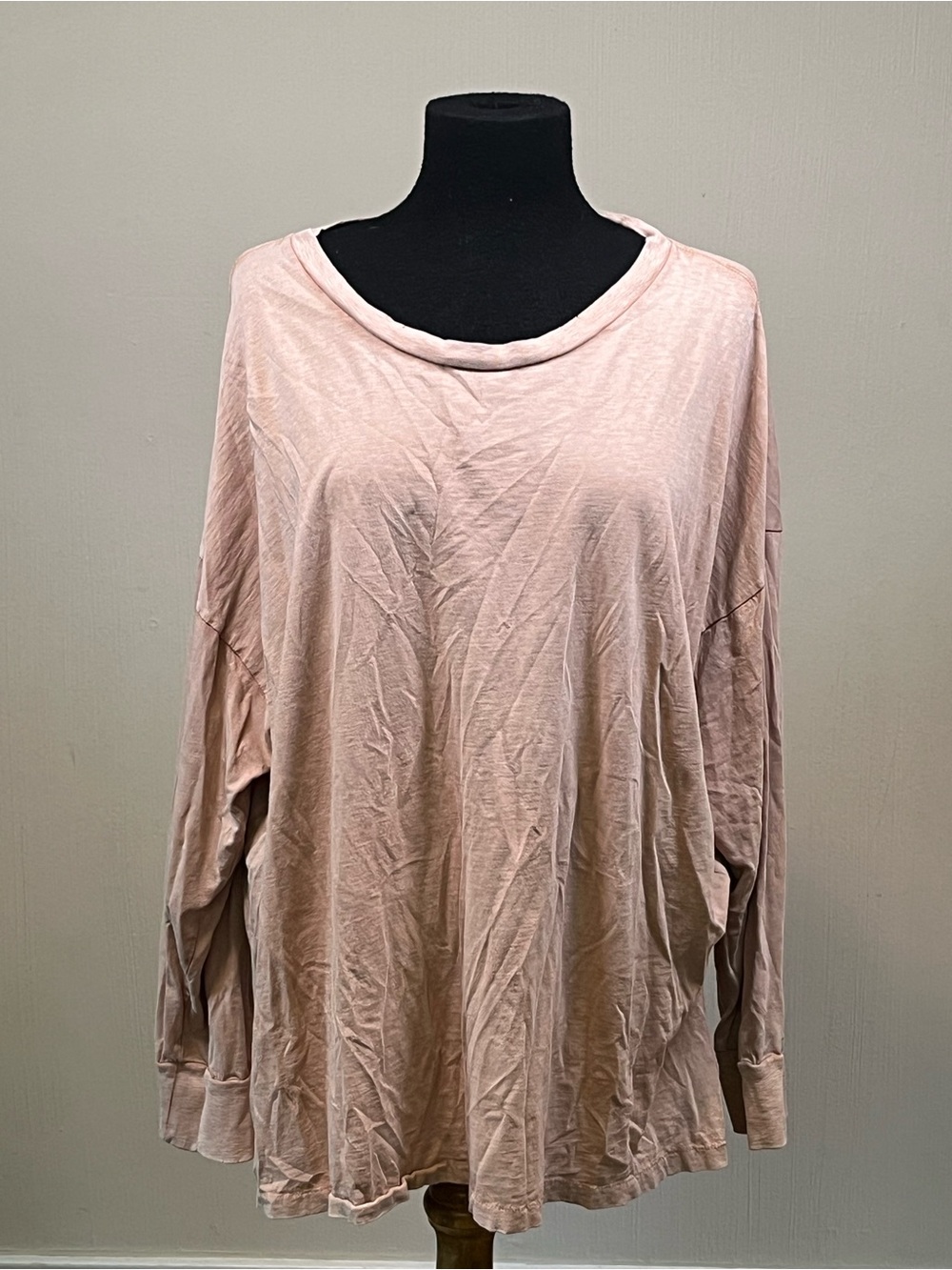 Aerie Oversized Blush Pink Long Sleeve Tee Women’s XXL Soft Slouchy Lounge Top
